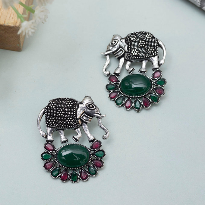 Elephant Stone Stud Earring