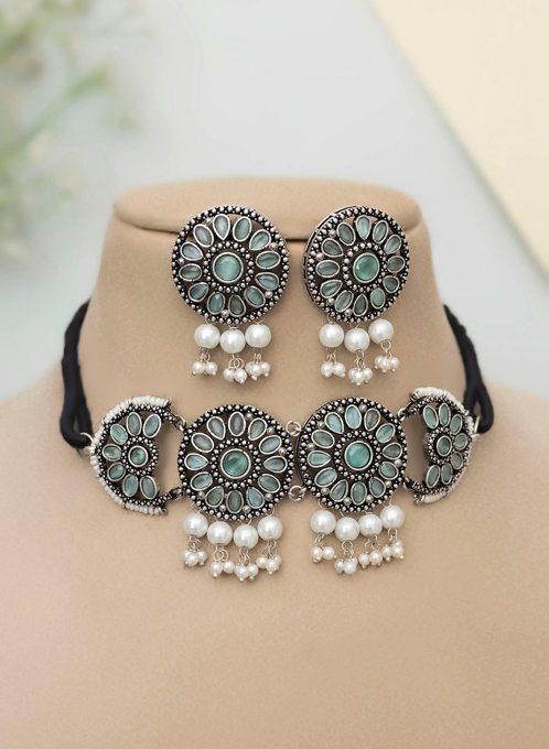 Nariti German Silver Choker Set